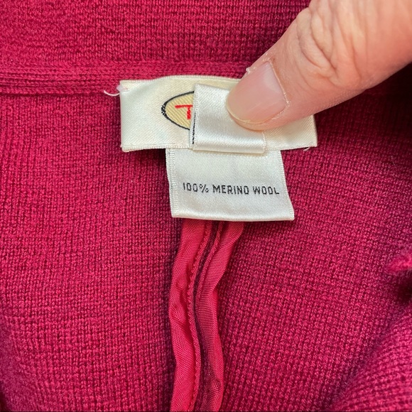 Talbots Vintage Burgundy Sweater Blazer 100% merino wool size S Work/casual - Picture 6 of 11